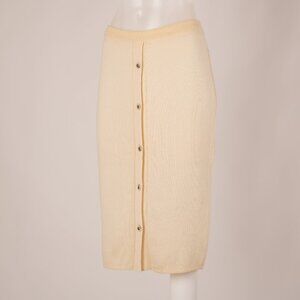 Rodier Cream Wool Blend Knit Pencil Skirt Size US 8-10